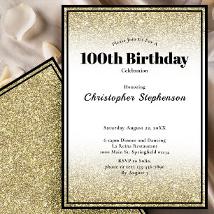 Invitation à une fête d'anniversaire de 100 ans en
