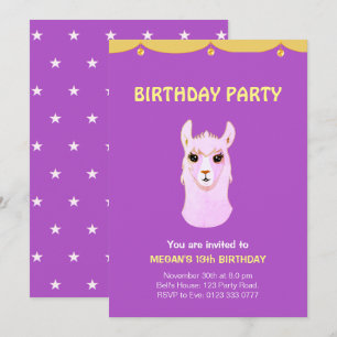 Invitation à une fête d'anniversaire de 13 ans