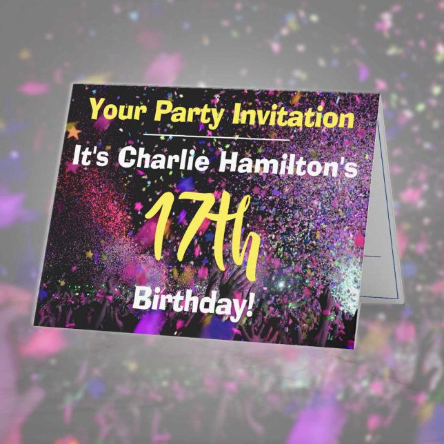 Invitation à une fête d'anniversaire de 17 ans (Créateur téléchargé)