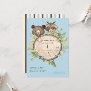 Invitation à une fête d'anniversaire de 1 an sur l