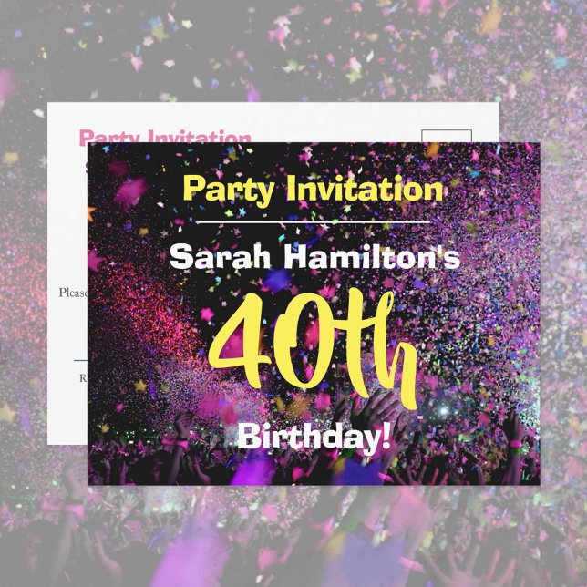 Invitation à une fête d'anniversaire de 40 ans (Créateur téléchargé)