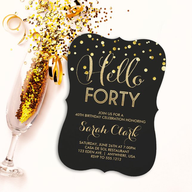 Invitation à une fête d'anniversaire de 40 ans (Créateur téléchargé)