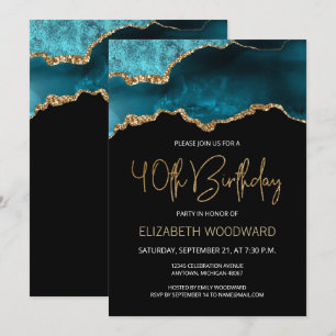 Invitation à une fête d'anniversaire de 40 ans en 