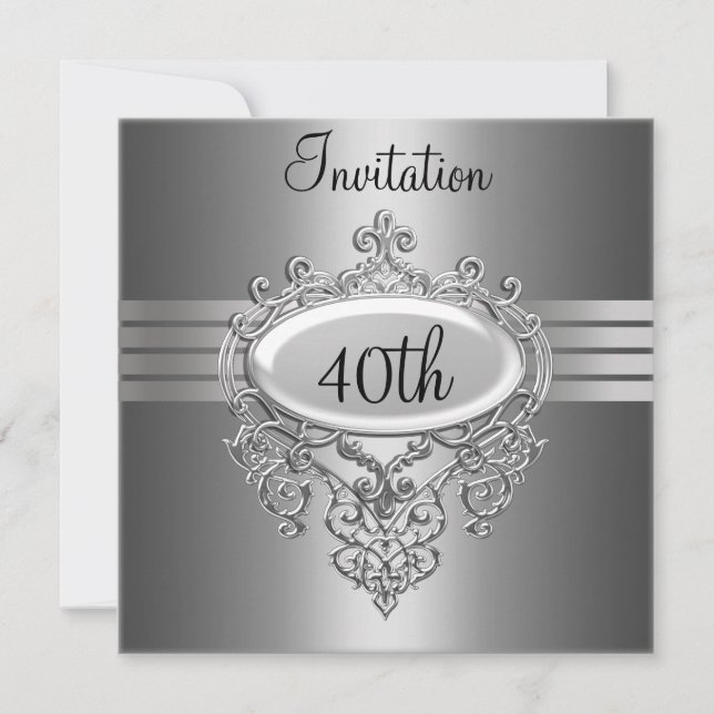 Invitation à une fête d'anniversaire de 40 ans en  (Devant)