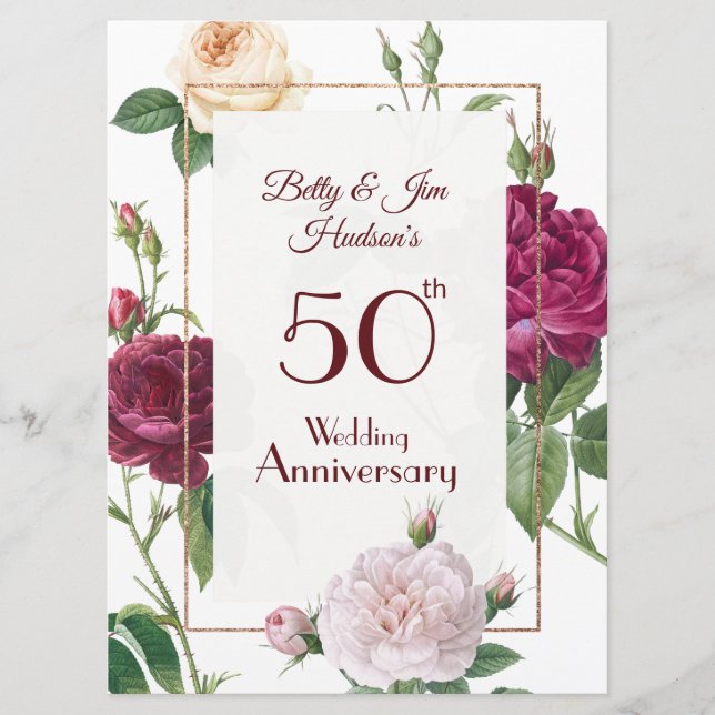 Invitation à une fête d'anniversaire de 50 ans (Devant)