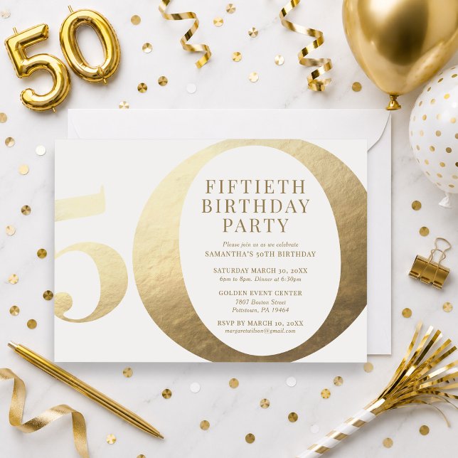 Invitation à une fête d'anniversaire de 50 ans (Créateur téléchargé)