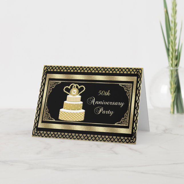 Invitation à une fête d'anniversaire de 50 ans (Devant)