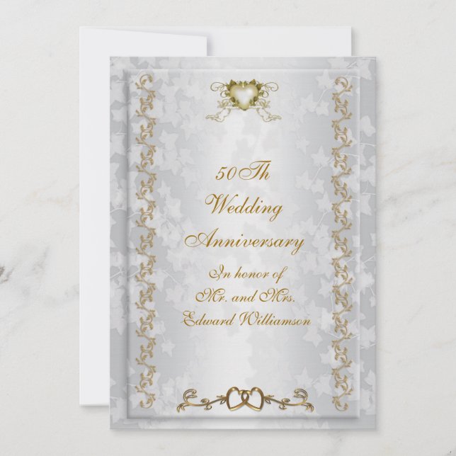 Invitation à une fête d'anniversaire de 50 ans ave (Devant)