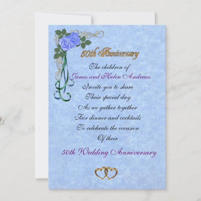 Invitation à une fête d'anniversaire de 50 ans pou (Devant)