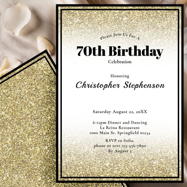 Invitation à une fête d'anniversaire de 70 ans en  (Créateur téléchargé)