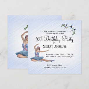 Invitation à une fête d'anniversaire de ballerine 