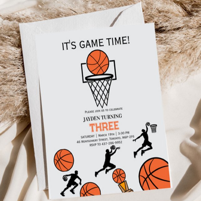 Invitation à une fête d'anniversaire de basketball (Créateur téléchargé)