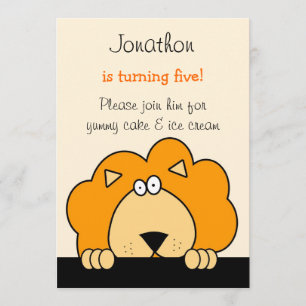 Invitation à une fête d'anniversaire de Boo Lion
