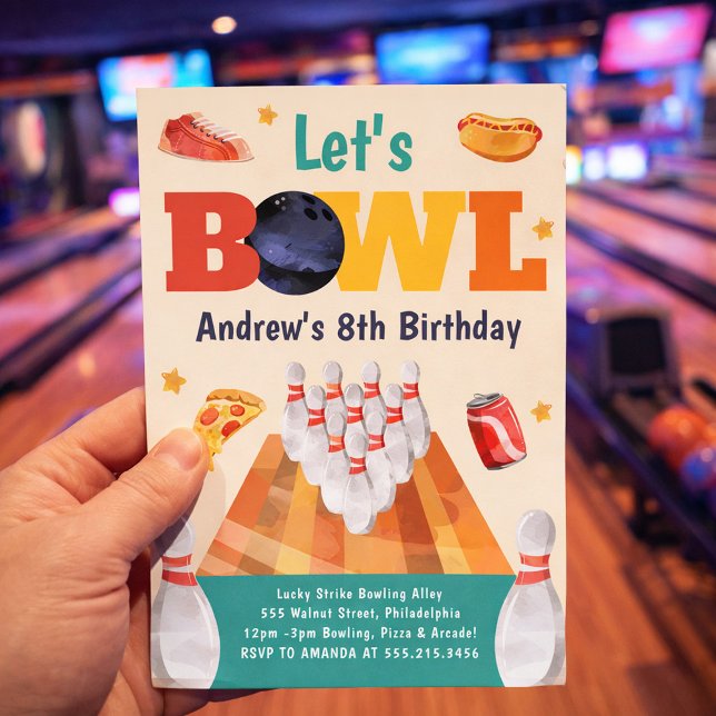 Invitation à une fête d'anniversaire de bowling Le (Créateur téléchargé)