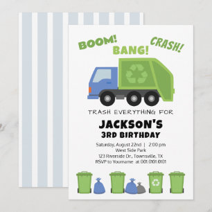 Invitation à une fête d'anniversaire de camion à o