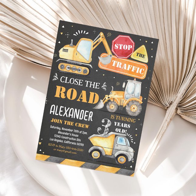 Invitation à une fête d'anniversaire de camion de  (Créateur téléchargé)