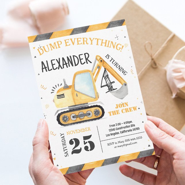 Invitation à une fête d'anniversaire de camion de  (Créateur téléchargé)
