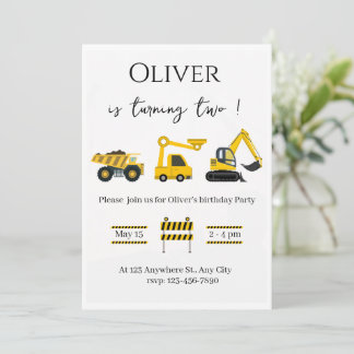 Invitation à une fête d'anniversaire de camion de