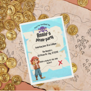 Invitation à une fête d'anniversaire de carte pira