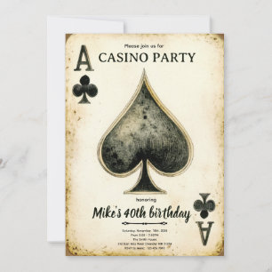 Invitation à une fête d'anniversaire de casino