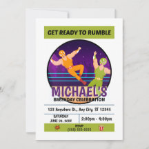 Invitation à une fête d'anniversaire de catch