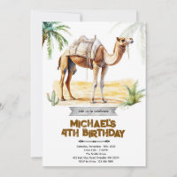 Invitation à une fête d'anniversaire de chameau