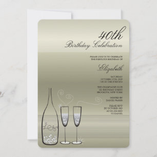 Invitation à une fête d'anniversaire de champagne 
