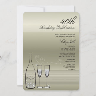Invitation à une fête d'anniversaire de champagne