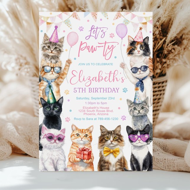 Invitation à une fête d'anniversaire de chat, Thèm (Créateur téléchargé)