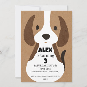 Invitation à une fête d'anniversaire de chiot Garç