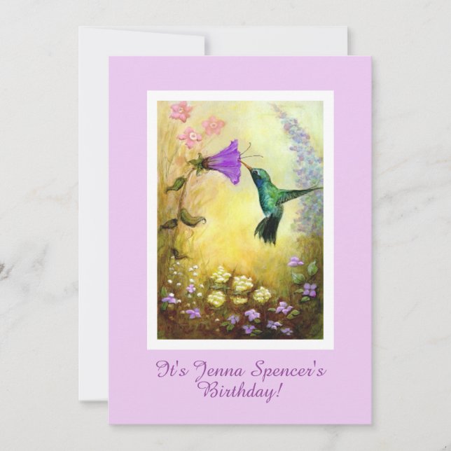 Invitation à une fête d'anniversaire de colibri (L (Devant)