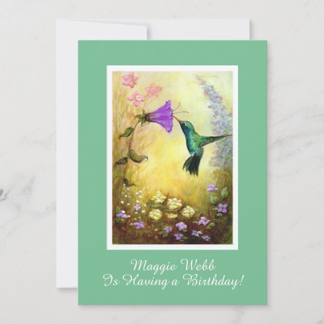 Invitation à une fête d'anniversaire de colibri (v (Devant)