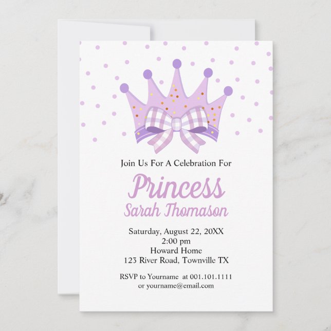 Invitation à une fête d'anniversaire de couronne d (Devant)