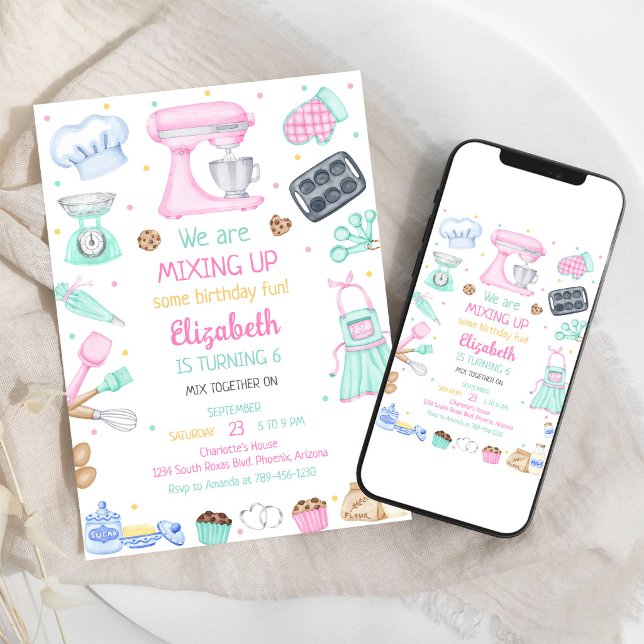 Invitation à une fête d'anniversaire de cuisine et (Créateur téléchargé)