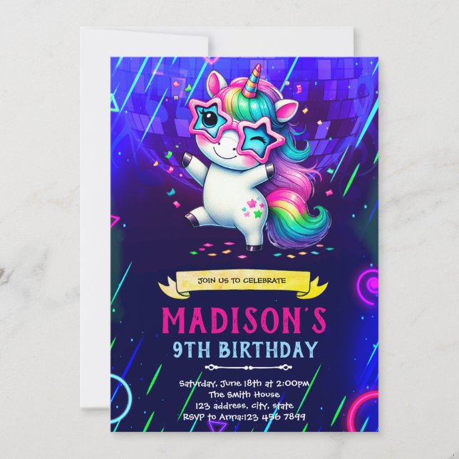 Invitation à une fête d'anniversaire de danse de l (Devant)