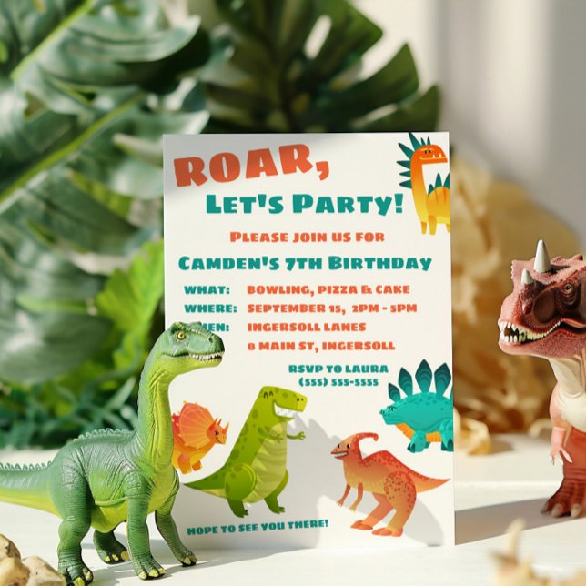 Invitation à une fête d'anniversaire de dinosaure (Créateur téléchargé)