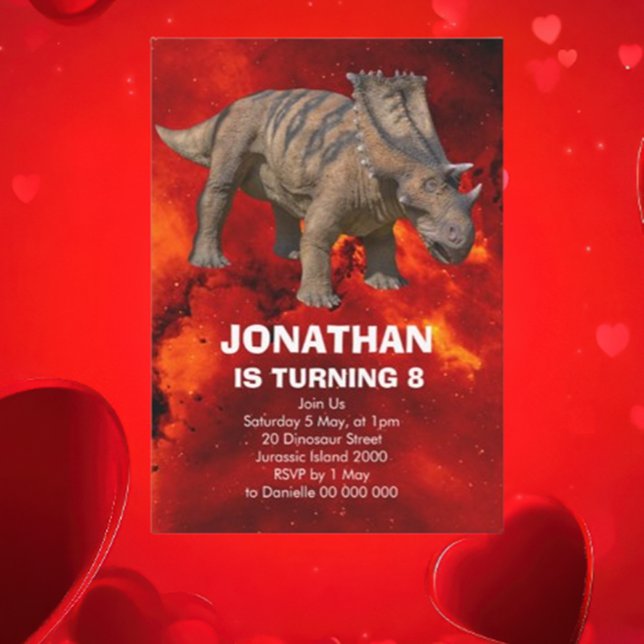 Invitation à une fête d'anniversaire de dinosaures (hope you’re ready to stomp, stomp, roar because we’re throwing a Jurassic-sized birthday bash )