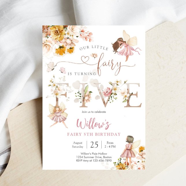 Invitation à une fête d'anniversaire de fée (Créateur téléchargé)