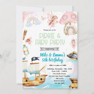 Invitation à une fête d'anniversaire de fée et de 