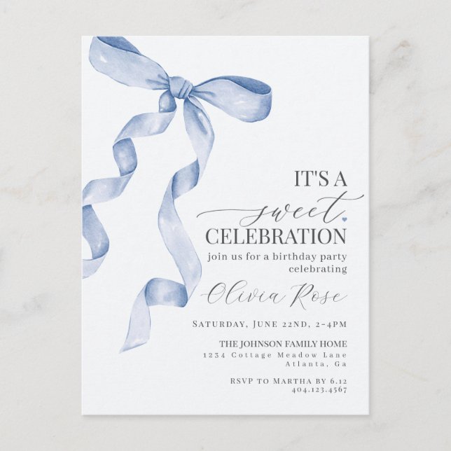 Invitation à une fête d'anniversaire de fille au n (Devant)