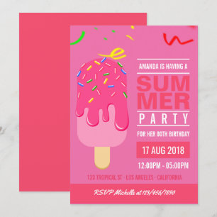 Invitation à une fête d'anniversaire de fille d'ét