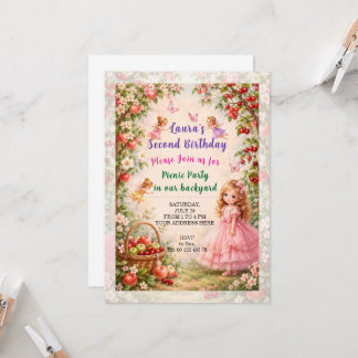 Invitation à une fête d'anniversaire de fille. Fêt