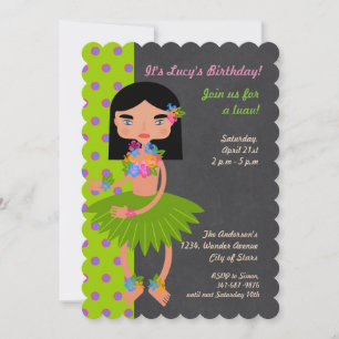 Invitation à une fête d'anniversaire de fille Luau