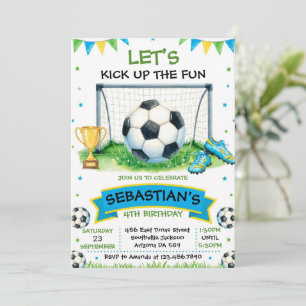 Invitation à une fête d'anniversaire de football