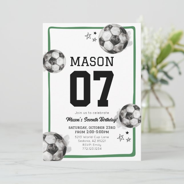 Invitation à une fête d'anniversaire de football (Debout devant)