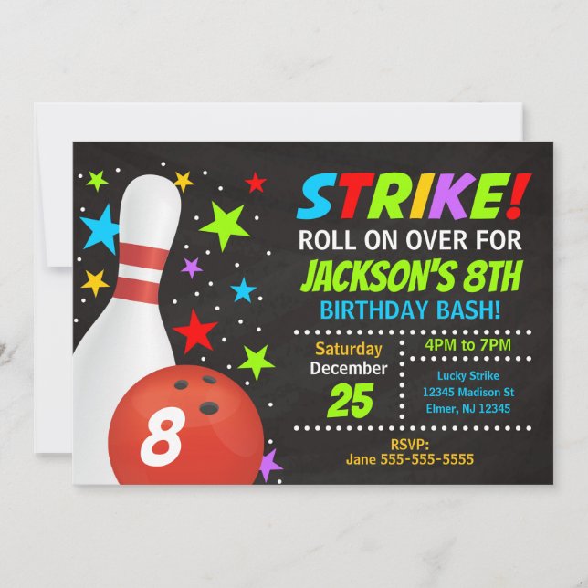 Invitation à une fête d'anniversaire de frappe au  (Devant)