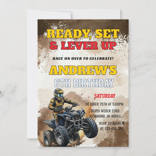 Invitation à une fête d'anniversaire de garçon ave (Devant)