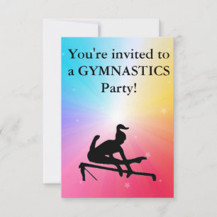 Invitation à une fête d'anniversaire de gymnastiqu