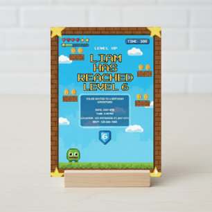 Invitation à une fête d'anniversaire de jeu vidéo 