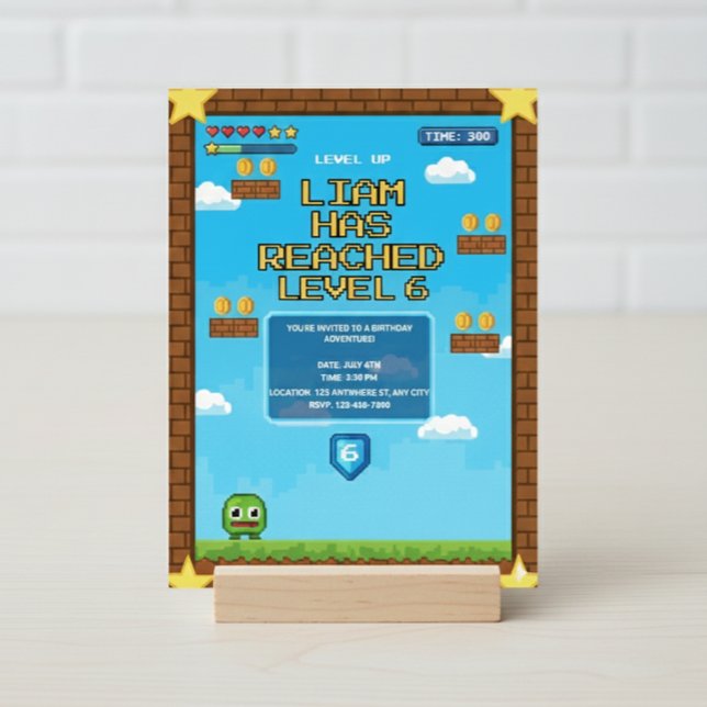 Invitation à une fête d'anniversaire de jeu vidéo  (Créateur téléchargé)